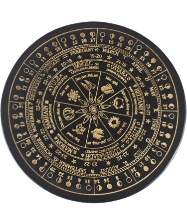 Pendulum Board - Handcrafted Holzwahrsagerei Round Dowsing Board | Metaphysical Witch Star Gift | Unique Carved Wooden Divination Tool - Buy Online on GoSupps.com