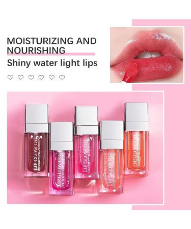 Hydrating Lip Oil Set - Plumping Gloss & Nourishing Mask - Non-Sticky Tinted Lip Care with Big Brush Head - Rosewood & Cherry Shades - Buy Online on GoSupps.com