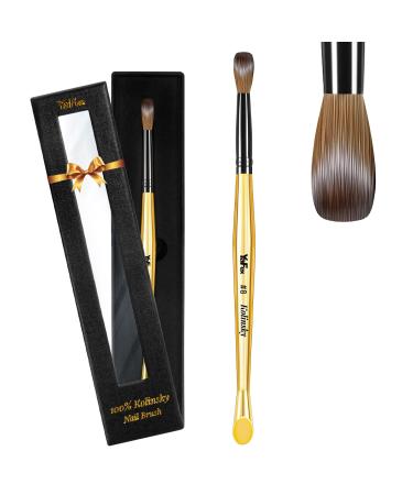 YaFex 100% Kolinsky Acrylic Nail Brush: Size 6/8/10/12/14 Oval Acrylic Brush for Acrylic Powder Application Nail Extension  Acrylic Brushes for Nails Professional Manicure Tool DIY Home Salon (8)