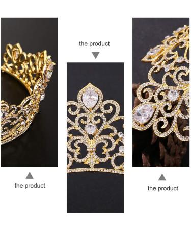 Lurrose Golden Crown Tiara - Vintage Baroque Rhinestone Queen Crown for Halloween & Costume Parties - International Shipping - Buy Online on GoSupps.com