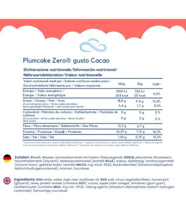 Nuvola Zero Plumcake - Zero Carbs Gluten-Free Lactose-Free Sugar-Free Snack | 12 Portions of Italian Cocoa Delight - Buy Online on GoSupps.com