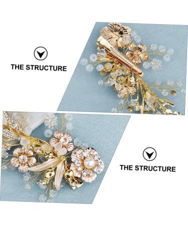 Beaupretty 1pc Flower Hairpin Crystal Gold Headpiece Vintage Hair Clips Rhinestone Barrettes for Women Hair Clips Alligator Hollow Star Hair Pin New Alloy Temperament Bride Headgear - Buy Online on GoSupps.com