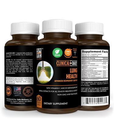 Daily Vegan Lung Cleanse Capsules for Better Lung Health - 60 Ct - Buy Online on GoSupps.com