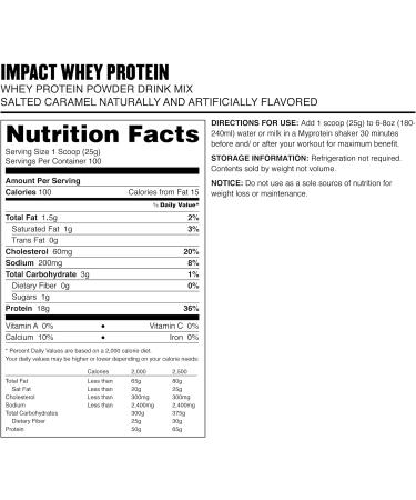 Myprotein Impact Whey - 5.5lbs Salted Caramel - Buy Online on GoSupps.com