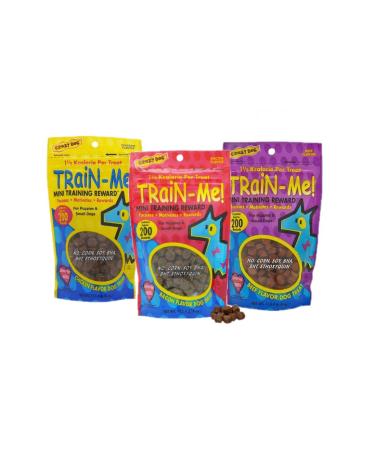 MPPCrazy Dog Dog Training Treat Sampler 3 Pack Train Me Mini Healthy Bacon Chicken Beef 4 oz