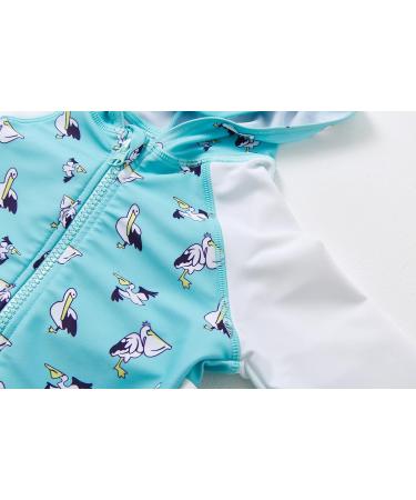 BONVERANO Baby Boys Swimsuit | Toddler Bathing Suit with Full-Zip Hoodie | UPF 50+ Sun Protection | 18-24 Months | Pelican Design - Buy Online on GoSupps.com