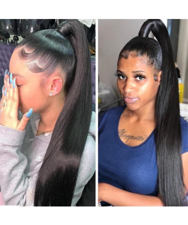 Hair Extensions Long Straight Ponytail Real Hair Wrapped Ponytail Hair Extensions Barrettes for Black Women Natural Black 8-24 Inch Hair Pieces For Women (Color : Straight Size : 18 inch) 18 inch Straight - Buy Online on GoSupps.com
