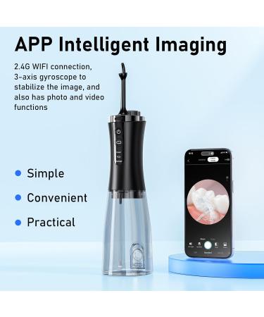 Oral Irrigator Visual Water Flosser C2 with 10MP Camera - 2 Modes 12 Gears IPX7 Waterproof Portable 350ML Water Tank for Effective Teeth Cleaning - Buy Online on GoSupps.com