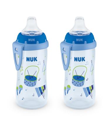 NUK Active Sippy Cup 10 oz 2 Pack 8+ Months 2 Pack Blue Music