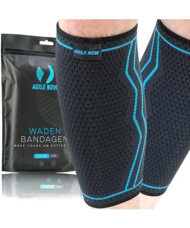 Agile Now Wade bandage 2 Set stabilizes & relieves the calves with every movement - compression stockings for women and men - non -slip & breathing active compression bandages (XL | blue) - Buy Online on GoSupps.com