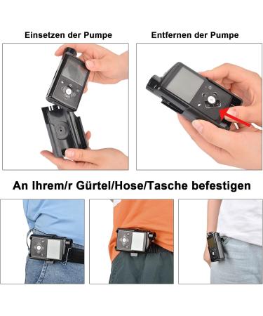 Buy Iguerburn Insulin Pump Case for Medtronic MiniMed 640G 670G 770G - 360 Rotatable Belt Clip - Black | Diabetic Accessory - Buy Online on GoSupps.com