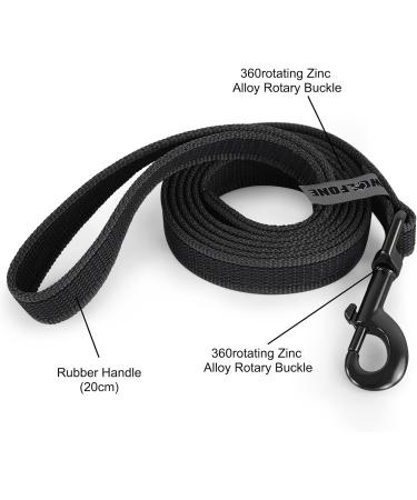 Wolfone 3m Black Lightweight Training Lead for Large, Medium, Small Dogs/Cats - Non-Slip Latex Silk Daily Lead for Recall, Camping, Walking - Buy Online on GoSupps.com