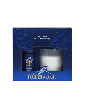 Feather & Down Sweet Dream Gift of Sleep Set (50ml Pillow Spray & 140g Calming Candle) - A Special Blend of Lavender & Chamomile Essential Oils to Help Prepare You for a restful Night's Sleep.