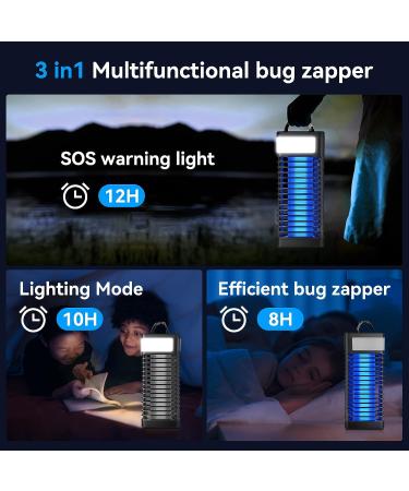 Bug Zapper Indoor and Outdoor - Cordless Mosquito Killer for Home, Garden, and Patio Use (Black) - Buy Online on GoSupps.com