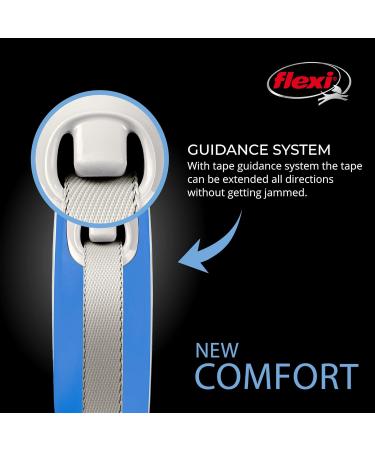 FLEXI New Comfort Retractable Dog Leash - 26 ft for Dogs up to 50 kg - Large Blue/Pastel Blue | International Shipping Available - Buy Online on GoSupps.com