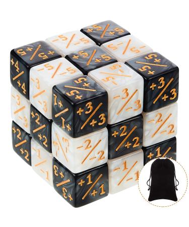 24 Pieces Dice Counters Token Dice Loyalty Dice Marble D6 Dice Cube Compatible with MTG, CCG, Card Gaming Accessory