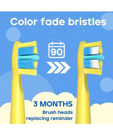 Seago Electric Toothbrush Heads for Kids - Replacement Heads for SG2303/SG958 - 4 Yellow Pieces - Buy Online on GoSupps.com