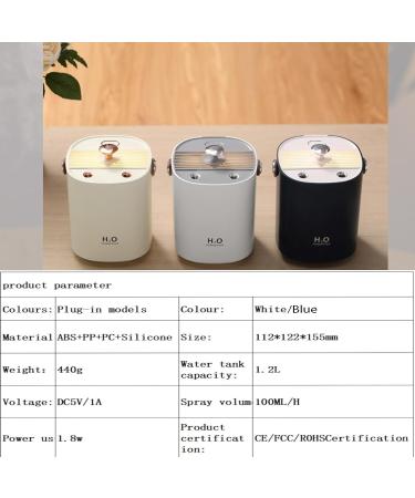 Portable Cool Mist Humidifier 1.2L - Auto Shut-Off with Warm Night Light - Dual Nozzle Design - Bedroom, Travel, Office - Blue - Buy Online on GoSupps.com