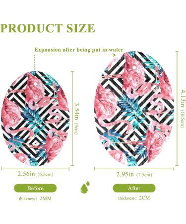 3-Pack Cleaning Kitchen Sponges Oval Tropical Pink Flamingo Stripes Kitchen Cellulose Dishwashing Wood Pulp Cotton - Buy Online on GoSupps.com