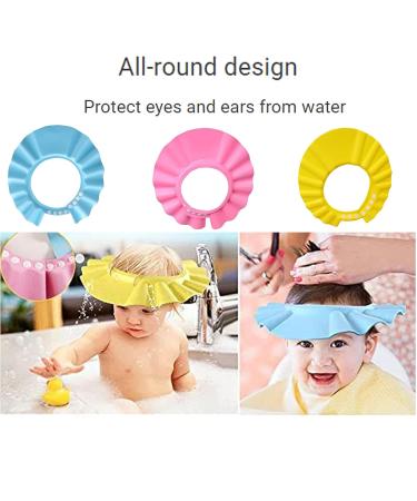 3-Piece Children's Shampoo Cap - Baby Shower Cap to Protect Eyes & Ears | Safe & Comfortable Bath Time Tool - Buy Online on GoSupps.com