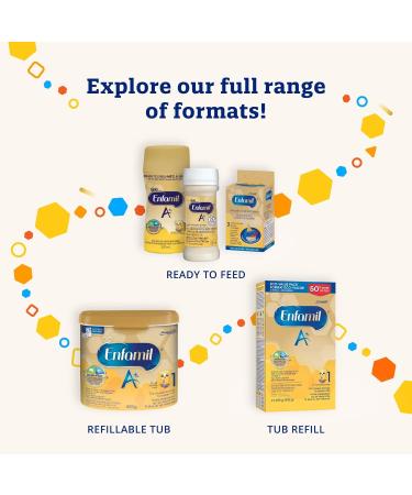 Enfamil A+ Baby Formula Ready to Feed Bottles DHA (a type of Omega-3 fat) to help support brain development Age 0-12 months 237ml x 6 count 1.42 l (Pack of 1) - Buy Online on GoSupps.com