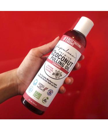 Coconut Oil Pulling Mouthwash - 100% Pure & Natural Non-GMO Ayurvedic with Refreshing Cinnamon | Best for Teeth & Gums - Buy Online on GoSupps.com