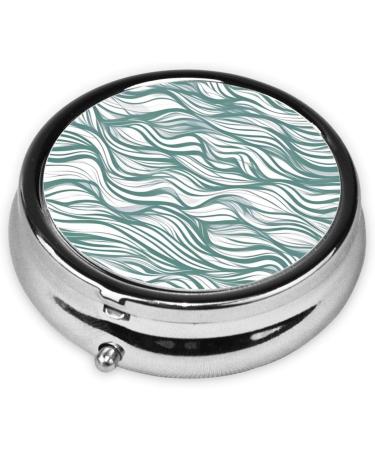 Green Wavy Striperound Pill Box | 3 Compartment Travel Organizer | Portable Pill Box for International Shipping - Buy Online on GoSupps.com
