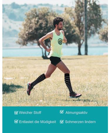 Buy Blongw Compression Stockings for Men - 6 Pairs of Support Knee Socks for Sports Travel and Running - A4 Assorted 04 S-M - Buy Online on GoSupps.com