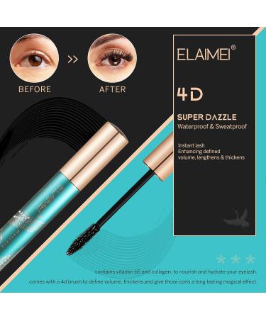 Black Mascara Waterproof 4D Silk Fiber Extra Long Lash Mascara for Thicker and Voluminous Lashes All Day Exquisit Long Thick Eyelashes Anti-smudge - Buy Online on GoSupps.com