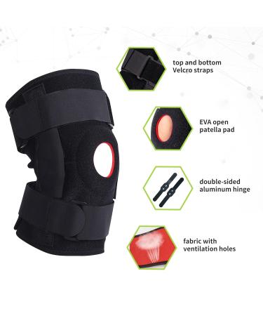Buy Adjustable Hinged Knee Brace XL - Dual Side Hinges Open Patella Pain Relief & Stable Support - International Shipping - Buy Online on GoSupps.com