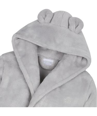 Baby Boy Girl Plush Fleece Dressing Gown Robe 6-12 Months Grey - Soft, Cosy & Warm Gift - Buy Online on GoSupps.com