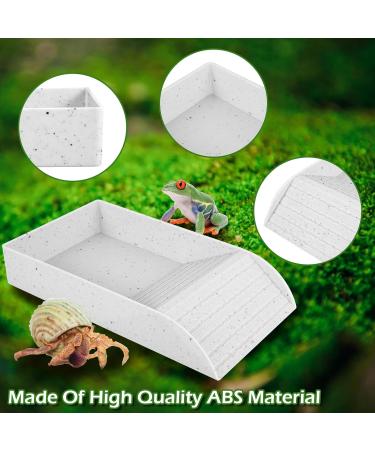Tortoise Water Dish Reptile Water Food Bowls with Anti-Slip Ramp Tortoise Bath Dish Reptile Feeding Box Dish Plastic Tortoise Water Bowl Tortoise Habitat Accessories for Basking Feeding Bathing Small: 30.5x14.8x5.8cm Granite Color - Buy Online on GoSupps.com