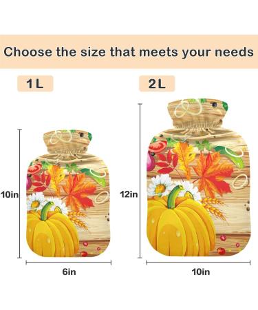 Naanle Thanksgiving Maple Leaves Heat Bottle - 1L Hot Water Bottle for Bed & Hand/Foot Pain Relief | Heat & Cold Therapy - Buy Online on GoSupps.com