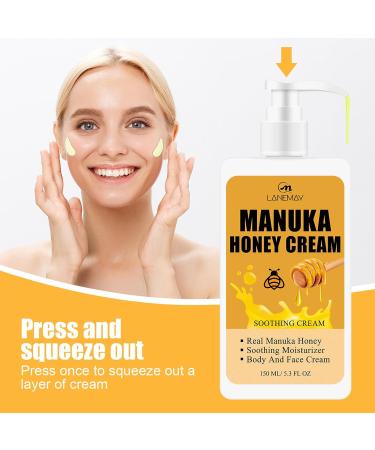 Manuka honey face cream moisturizing body lotion enriched with aloe vera honey moisturizing firming lifting skin evens skin tone anti aging anti wrinkle cream - Buy Online on GoSupps.com