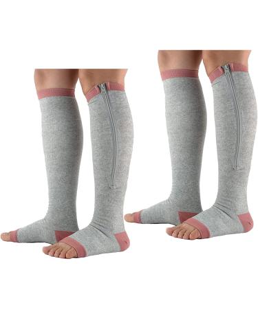 Sxhmsal graded medical compression stockings varicose veins Open toe socks with zipper for fat burning slim running circulation relieving tiredness rehabilitation aids for