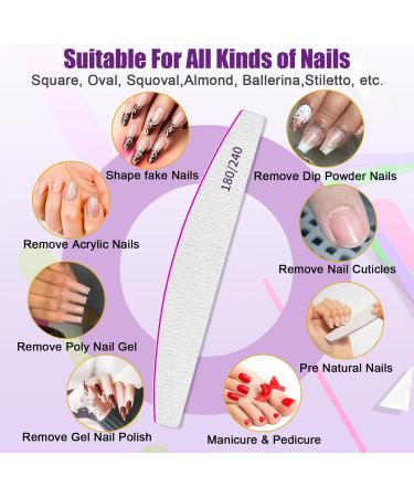 Professional 180/240 Grit Nail Files - 12 Double-Sided Nail Files for Natural Nails | Ideal for Nail Studios - Buy Online on GoSupps.com
