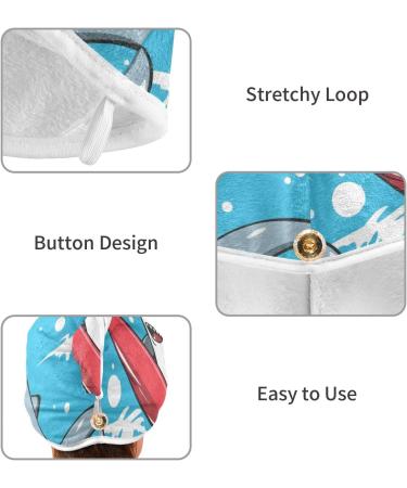 Shark Surfboard Hair Towel 2 Pack | Super Absorbent Quick Dry Hair Turbans for Women & Girls - Buy Online on GoSupps.com