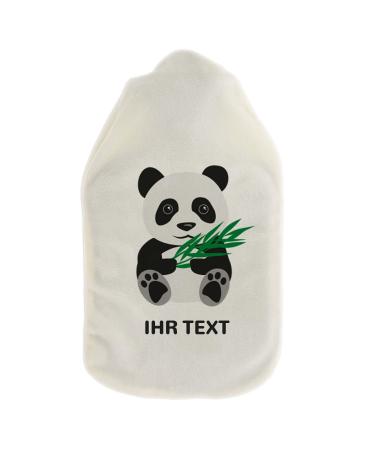 Stamp factory-hot water bottle with a personalized cover-cozy heat bottle cover with desired text such as names design-gift idea for children & adults (800 ml | panda)
