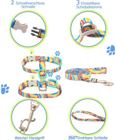 Supet Adjustable Cat Dishes Set - Ideal for Large & Small Cats Kitten Dishes & Cat Leash with Gentle Rainbow Design | International Shipping Available - Buy Online on GoSupps.com
