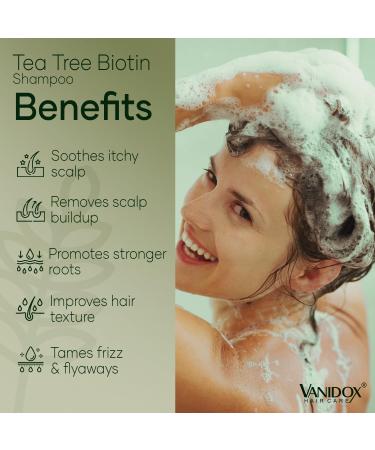 Tea Tree Shampoo with Biotin & Pure Tea Tree Oil - Sulfate & Paraben Free - 16 fl. oz for Itchy Dry Scalp - Buy Online on GoSupps.com