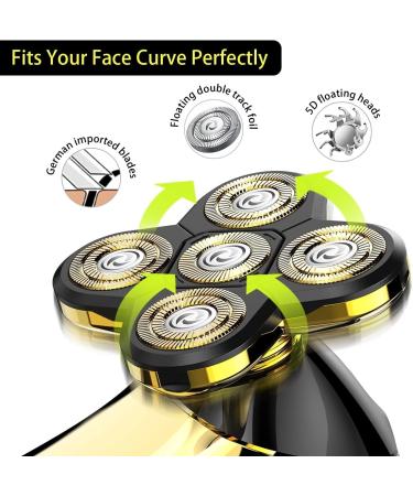 Best Head Shavers for Bald Men - Rechargeable 5-in-1 Waterproof Electric Razor for Wet & Dry Use - Buy Online on GoSupps.com