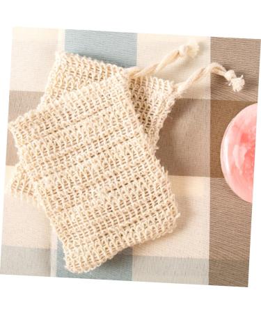 Baluue 4pcs Handmade Soap Bag Small Mesh Bag Drawstring Shower Bag Mesh Storage Bags Cotton Linen White - Buy Online on GoSupps.com