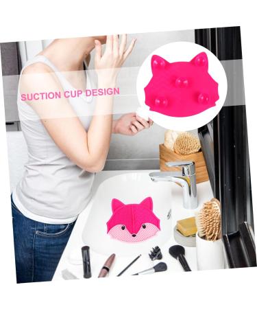 Fox Scrub Makeup Cosmetic Brush Cleaning Mat Portable Washing Tool Makeup Cleaning Mat Hair Brush Cleaner Makeup Brush Cleaner Mat Makeup Brush Cleaning Pad Makeup Brush Scrubber 17x15cm Rosy - Buy Online on GoSupps.com