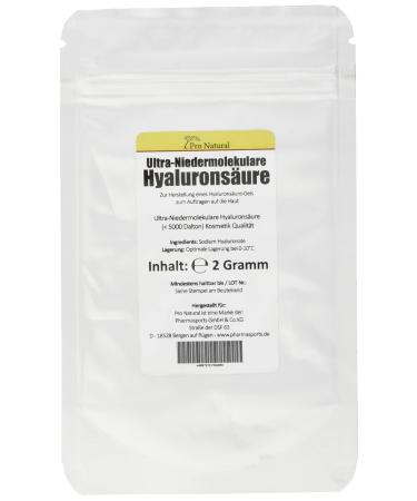 2g Hyaluronic Acid Powder - Ultra Low Molecular Hyaluronic Acid 5000 Dalton - Production Gel / Cream / Cosmetics - 4g Health