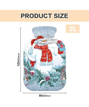 Mnsruu Hot Water Bottle with Soft Cover - Snowman Design | Perfect 2L Christmas Gift for Women & Kids - Buy Online on GoSupps.com