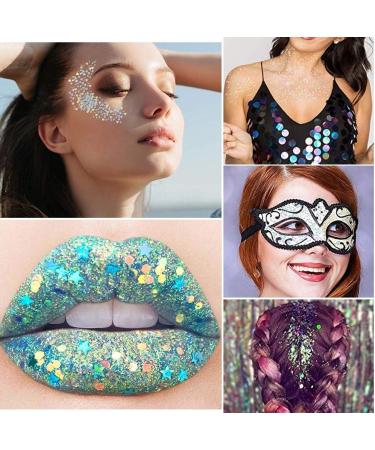 24 Boxes Holographic Nail Sequins Nail Art Glitter Flakes Sparkles Ultra-thin Iridescent Heart Butterfly Smile Face Star Round Patterns Glitter Sticker Decals for Nail Art Decoration - Buy Online on GoSupps.com