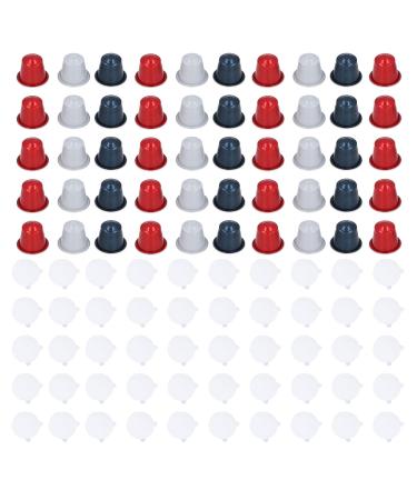 Hztyyier Hztyyier 50 Pc Reusable Plastic Coffee Capsules Refillable Coffee Pods with Aluminum Lids for Coffee Makers