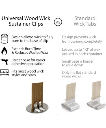 Universal Wood Wick Clips for Candles - 100 Pack | Sustainer Tabs for Most Wooden Wicks | Longer Burn Time & Less Wax Waste - Buy Online on GoSupps.com