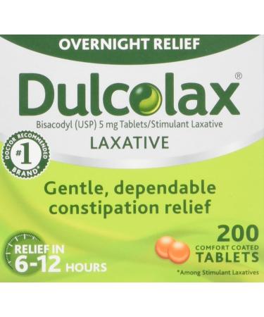 Dulcolax Stimulant Tablets 1 Pack (200 Count) 200 Count (Pack of 1)