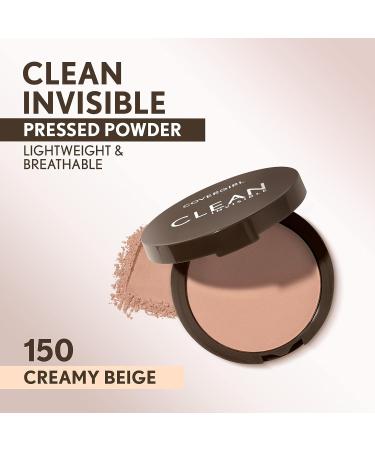 Covergirl Clean Invisible Pressed Powder - Lightweight Vegan Formula - Creamy Beige 150 - 0.38oz - Buy Online on GoSupps.com